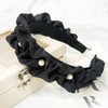 Burnaby black frill pearl pendant hairband wide headband / 버나비