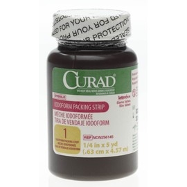 Medline CURAD Sterile Iodoform Packing Strips 1/4"x 5 Yd, NON256145H (2 Pack)