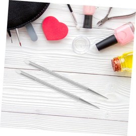 PACKOVE 2Pcs Stainless Steel Nail Pusher for Nail Art Dual Ended Cuticle Remover Point Bead Pen Tool Durable Manicure Tools for Professional DIY Nail Care
