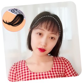 WOONEKY Clip in Air Fringe Bangs for Women Black 1 Piece Mini Front Hair Extension Easy to Wear Hair Accessories for Everyday Use