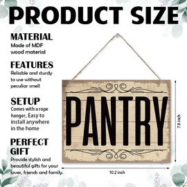 Pantry Sign, Wooden Art Kitchen Signs, Wooden Laundry Room Signs, Hanging Wall Art Decor, Farmhouse Laundry Pantry Room Door Sign for Kitchen Home 7.9 x 10.2 Inches