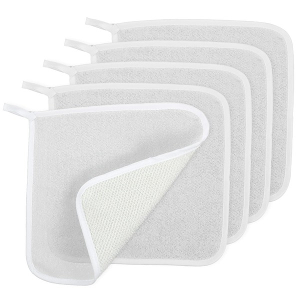 Qianyu 5 Pcs Exfoliating Washcloth for Face and Body Dual-Sided