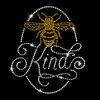 Bee Kind Glitzernde Kristalle Bügelbild Strass und Gold Strass Transfers