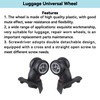 1 Pair Replacement Wheels for Luggage 360 Swivel Dual Suitcase