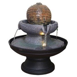 Stone Ball Round Water Fountain With Light Perfect Indoor Water Feature