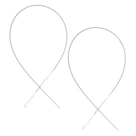 TEHAUX 2pcs Big Eye Beading Needles Iron Bead Spinner Tools for Jewelry Making Easy Threading Needles for Necklaces Bracelets and DIY Projects Ergonomic Design for Precision Crafting