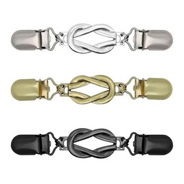 This 3-piece retro sweater clip, featuring a fashionable metal waist, is suitable for evening gowns, dresses, backs, shawls, shirts, cardigans, capes, and women's clothing. It is free of gemstones