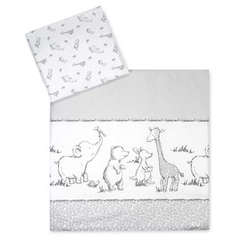 Julius Zöllner Babybettwäsche 100% Baumwolle, Standard 100 by OEKO-TEX, made in Germany, Gr. 80x80 + 35x40 cm, Safari