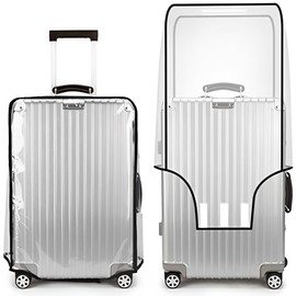 True Face Protective Luggage Cover Travel Business Clear PVC Covers Transparent Suitcase Cover Protectors for Wheeled Suitcase Waterproof Scratchproof (Transparent, 26)