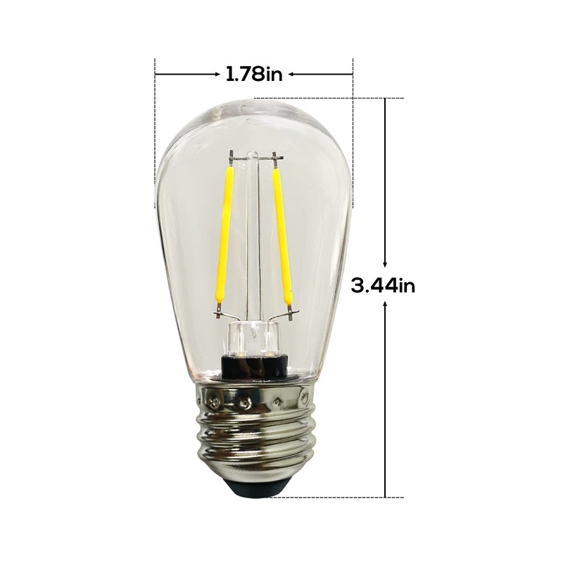 Banord 15 Pack Dimmable 2W S14 Replacement LED Bulbs, 2700K