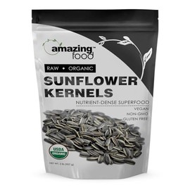 Amazing Food SunFlower Kernels | USDA Organic Certified | 2 Lb | Vegan | Non-GMO | Gluten-Free | Made in USA