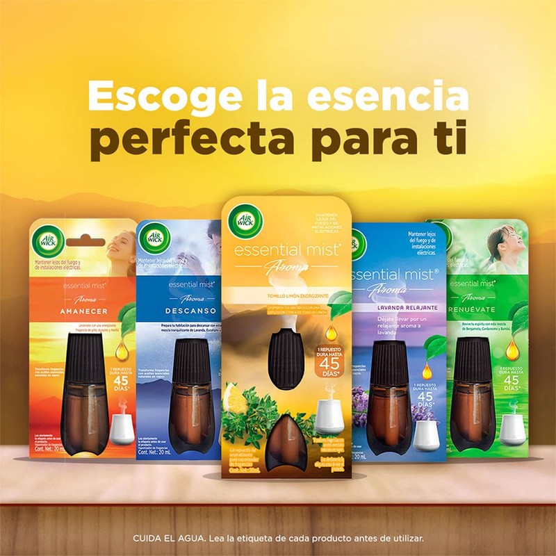 Air Wick® Essential Mist, Repuesto Tomillo Limón Energetizante, 1 x