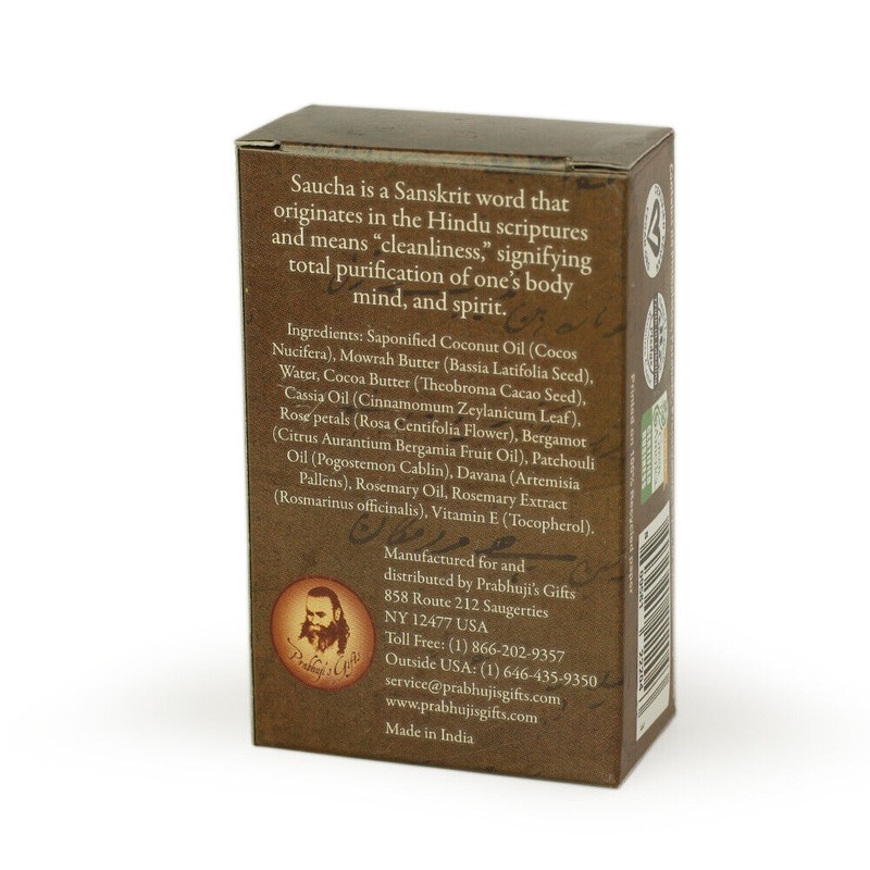 Prabhuji's Gifts Soap Bar Saucha - Natural Energizing Cocoa Scrub