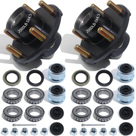 LUXTRKSTO Trailer Hubs Kit 5 Lug 4.5 for 2000Lb 5x4.5 Trailer Axle Kit Fits 1" and 1-1/16" Straight Spindle 2 Sets