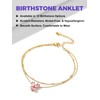 Richsteel Butterfly Birthstone Ankle Bracelets for Women, Waterproof Adjustable Anklet