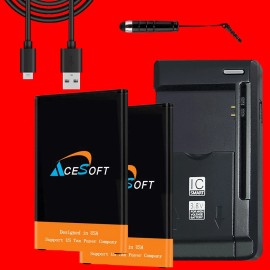 For LG 2 x 4690mAh Battery Universal Portable Charger USB cable Stylus For LG V10 H901