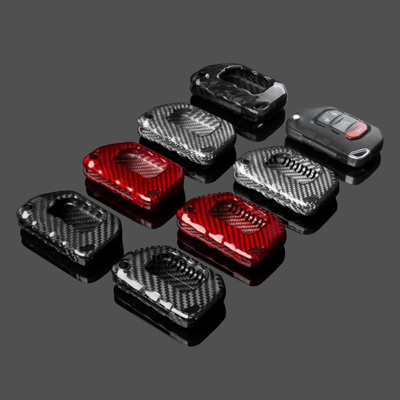 Genuine Carbon Fiber Key Fob Cover Case for Jeep Wrangler
