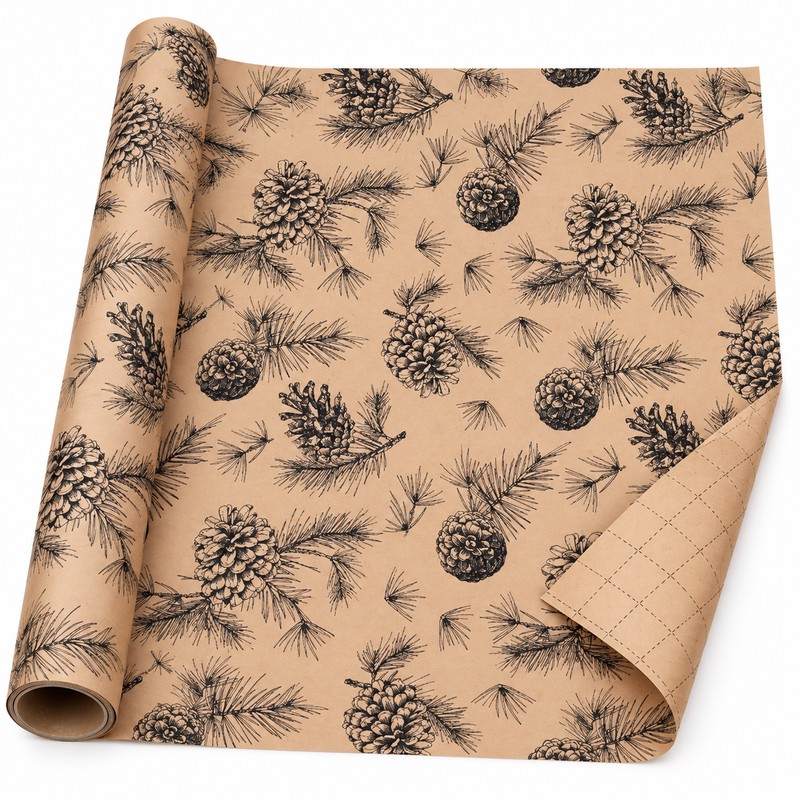 Christmas Wrapping Paper Roll for Holiday Gifts – Pine Needle