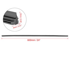 X AUTOHAUX 2pcs 600mm 24inch 8x10mm 3 Section Rubber Car Wiper Blade Refills