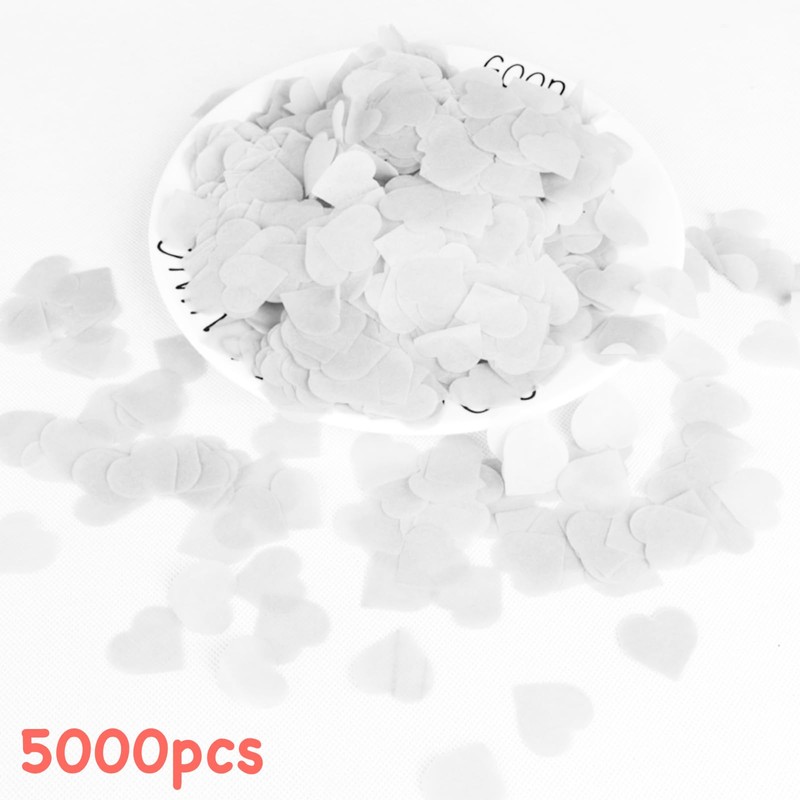 LFCFBH 5000PCS Biodegradable Confetti Wedding, White Confetti for Weddings, Decorations