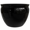 Red Lantern 12" Solid Black Porcelain Fishbowl Planter or Cachepot