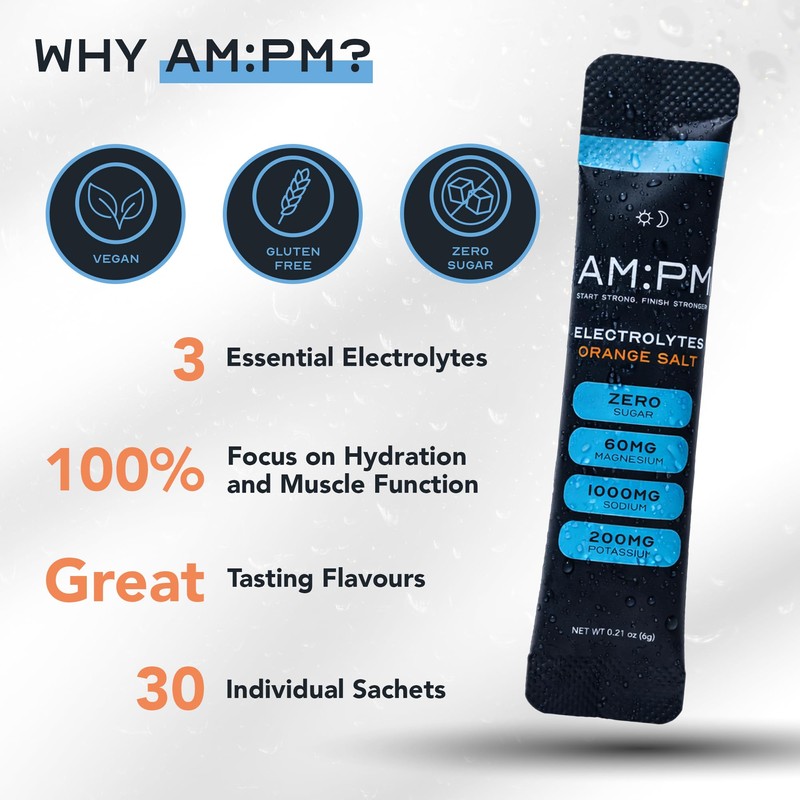 AM:PM Nutrition Sugar Free Electrolytes Sachets - Orange Salt -
