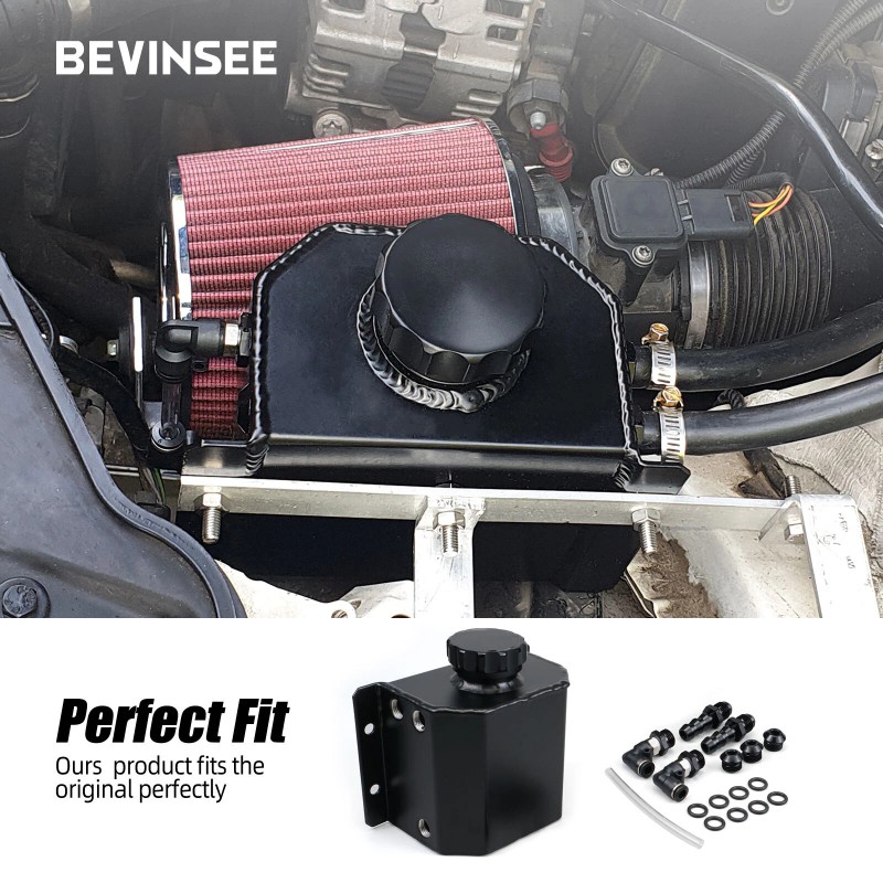 BEVINSEE 1L Radiator Coolant Overflow Bottle Recovery Water Tank Reservoir