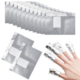 Qufiiry Pack of 200 Nail Polish Remover Wraps Pads, Aluminium Foil Nail Polish Remover Pads, with Lint-Free Cotton Pads, Aid for Easy Removal of Nail Polish