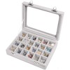 CBCYBER Jewelry Box 24 Grid Velvet Jewelry Tray for Drawers