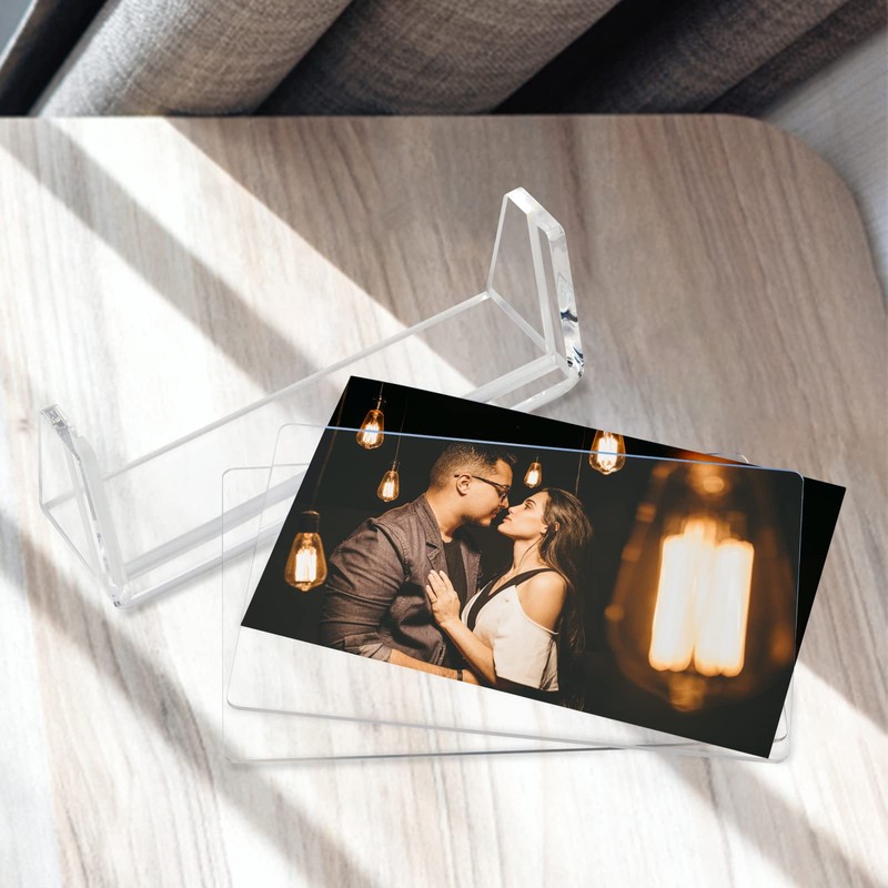 Boxalls 2 Pack Acrylic Picture Frames 6x8 with Clear Base