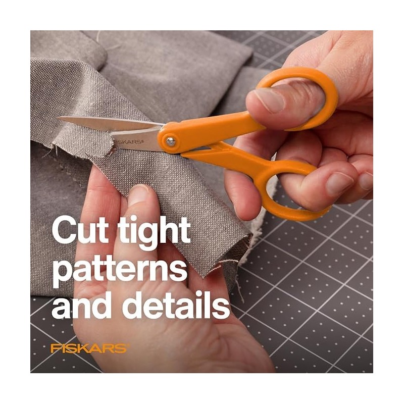 Fiskars Premier No. 5 Micro-Tip Orange-Handled Fabric Scissors - Double