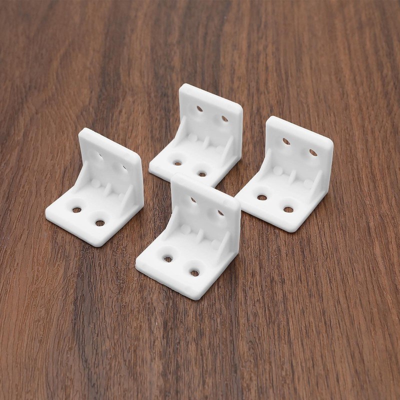 100pcs Furniture Corner Braces Plastic Angle Corner Bracket 4 Hole