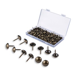 Maozaa Upholstery Tacks, Furniture Tacks Nails for Upholstery Decorative, 300 pcs 7/16 Inch Upholstery Tacks for Furniture Sofa, Decorative Tacks Antique Brass