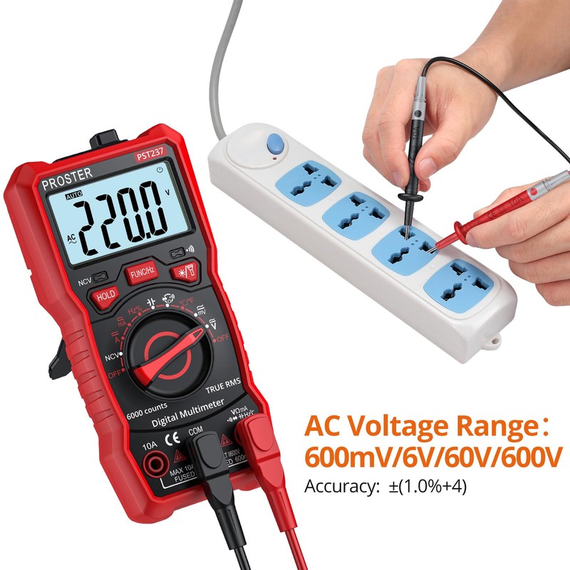 Proster Digital Multimeter 6000 Counts TRMS Auto Range NCV Detector