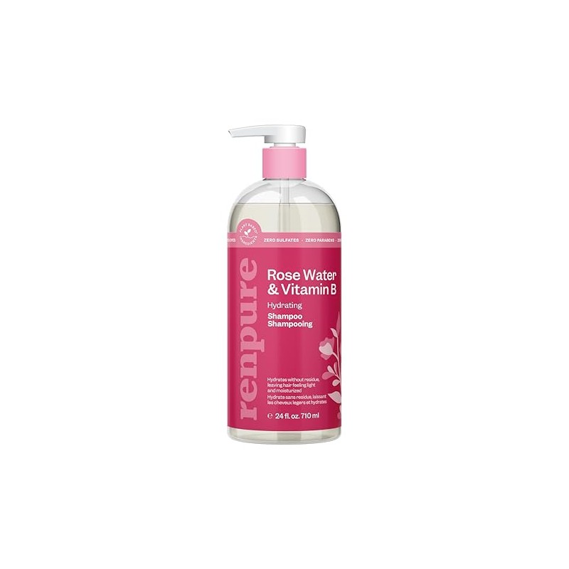 RENPURE Champú Hidratante de agua de rosas a base de