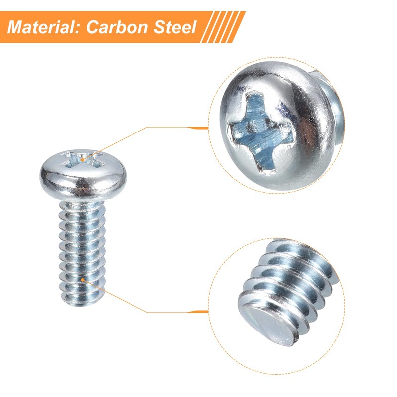 sourcing map #10-24x1/2" Pan Head Phillips Machine Screws, 25pcs Zinc