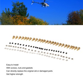 Pushrod Linkage Limiter Quick Adjust, RC Pushrod Connector, Pushrod Linkage Limiter with Screws, Nuts and Washers for Model Boats, Airplanes and Helicopters(2.0mm)