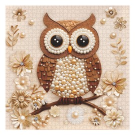 Owl Puzzle 1000 Pieces for Adults, Jewel Bird Flower Art Jigsaw Puzzles, Diamond Animal Puzzle as Wall Decor