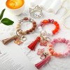 FBOUPYU Cute Silicone Beaded KeychainKey Chain Holder for Car Keys