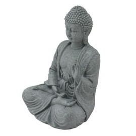 Hztyyier Buddha Statue Entrance Decoration Garden Green Home Ornament Landscape Living Room Figurine Zen Room Sculpture Fish Tank Decorative Sandstone Backyard (7135K-02)