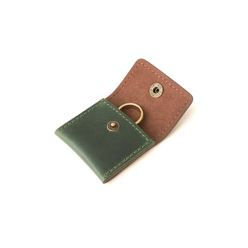 TheAntiq Estuche para Anillos de Cuero de Grano Completo, Porta