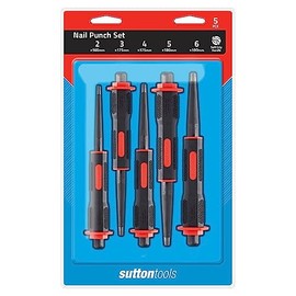 Sutton M709 Soft Grip Nail Punch 5-Pieces Set, 2, 3, 4, 5, 6 mm Range
