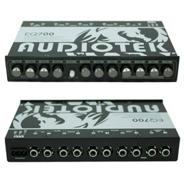 Audiotek AT-EQ700 1/2 Din 7 Band Car Audio Equalizer EQ w/Front, Rear + Sub Output | Auxiliary Stereo RCA Input - 3 Stereo RCA Outputs - Front/Rear Fader, and Selection of Main