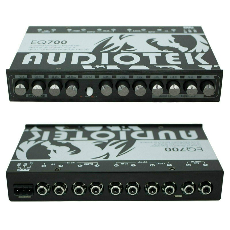 Audiotek AT-EQ700 1/2 Din 7 Band Car Audio Equalizer EQ