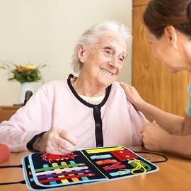 Coperta antistress per anziani, prodotto per demenza, per perdita di memoria, giocattolo antistress per attività autistiche, sollievo dall'ansia, migliora la stimolazione mentale