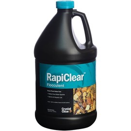 CrystalClear RapiClear Liquid Pond Flocculant for Outdoor Water Gardens, Fountains & Ponds, Natural Clarity Solution, Fish, Plant & Pet Safe, 1 Gallon