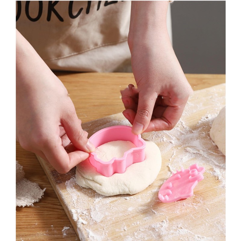 Cute Kitty Cookie Cutter, 4-Piece Cookie Cutter Set with Embossing