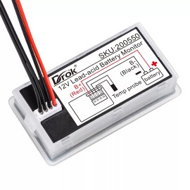 DROK 12V Battery Capacity Monitor, 10-100V 24V 36V 48V Digital Battery Status Tester