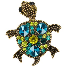 Turtle Brooch Women's Brooches & Pins - Elegant Rhinestone Large Colorful Pin Pretty Animal Lapel Broach for Coats Jackets Sweaters Accessories UB1849
