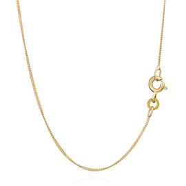 NKlaus 38 cm Curb Chain 333 Yellow Gold 8 Carat Elegant Necklace Filigree Width 0.8 mm Necklace 0.9 g Feather Light 5760, Gold, No Gemstone